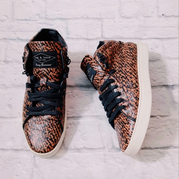 RAG & BONE 'Kent' Tweed Print High Top Lace Up Sneakers - Picture 1 of 7